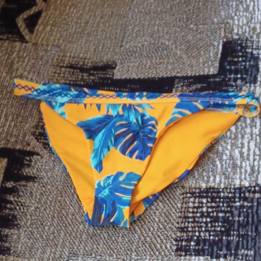 4/$30 Yellow & Blue Bikini Bottom - Size XS